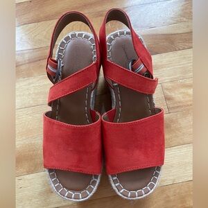 Espadrille platform sandals, orange. Size 6. Universal Thread